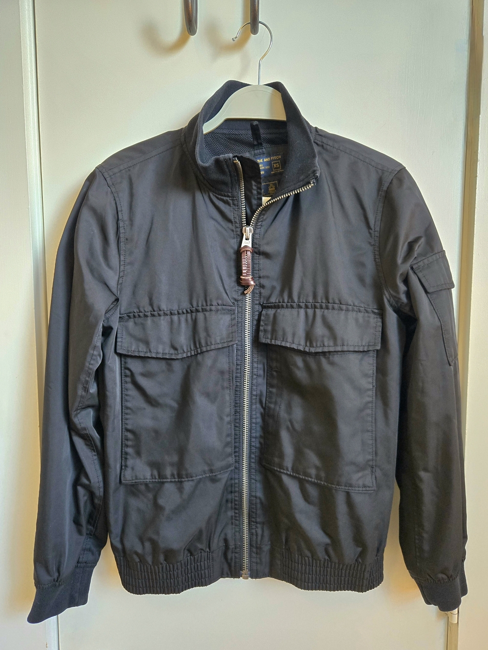 Abercrombie & Fitch Black Utility Bomber Jacket Unisex